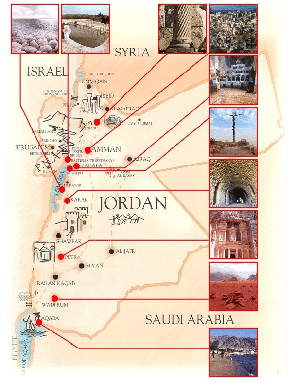 jordan tourist map